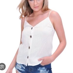 Marisol White Cami Front Buttoned Top
